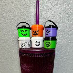 Halloween Boo Bucket Straw Toppers