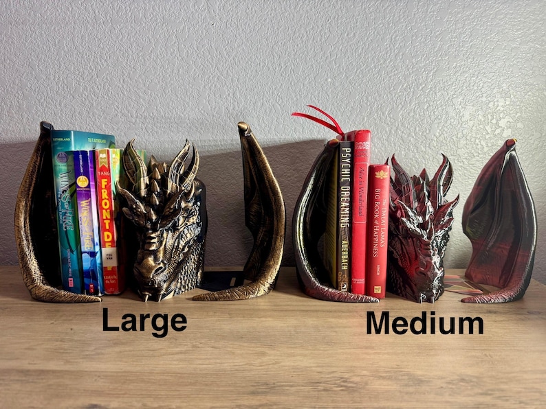 Dragon Bookend, Fantasy Bookend, Book Guardian Decor, Hand Painted Dragon Bookend, Color Changing Bookend, Dragon Shelf Decor, Book Protector Dragon, Fantasy Bookshelf Accessory, Antique Gold Dragon Decor, Dual Color Bookend, Dragon Bookend with Antique Gold Highlights, Dragon Bookend for Fantasy Lovers, Bookend That Looks Like a Dragon Guarding Books, Decorative Dragon Bookend for Bookshelves, Fantasy Decor Bookend with Custom Color Options, book lover gifts, book lover, book gift, onyx storm