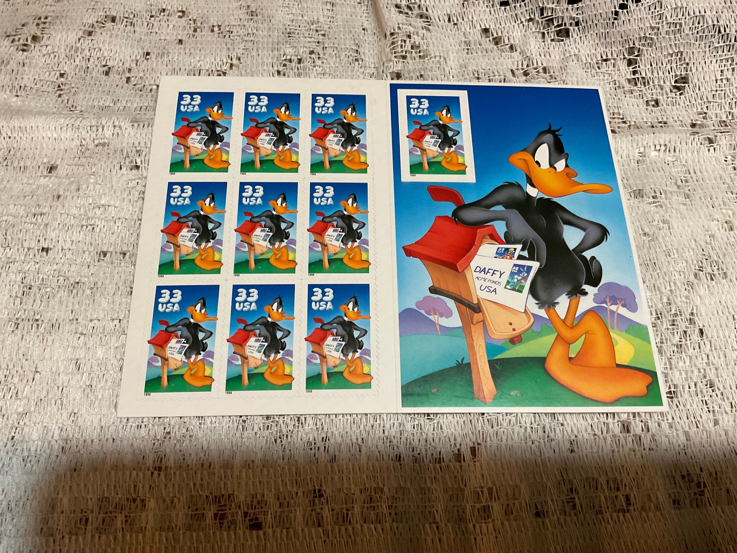 Looney Tunes Daffy Duck Sheet of Self-adhesive Stamps - Etsy