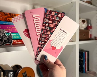 Ensemble de marque-pages plastifiés Pink Romance Reader