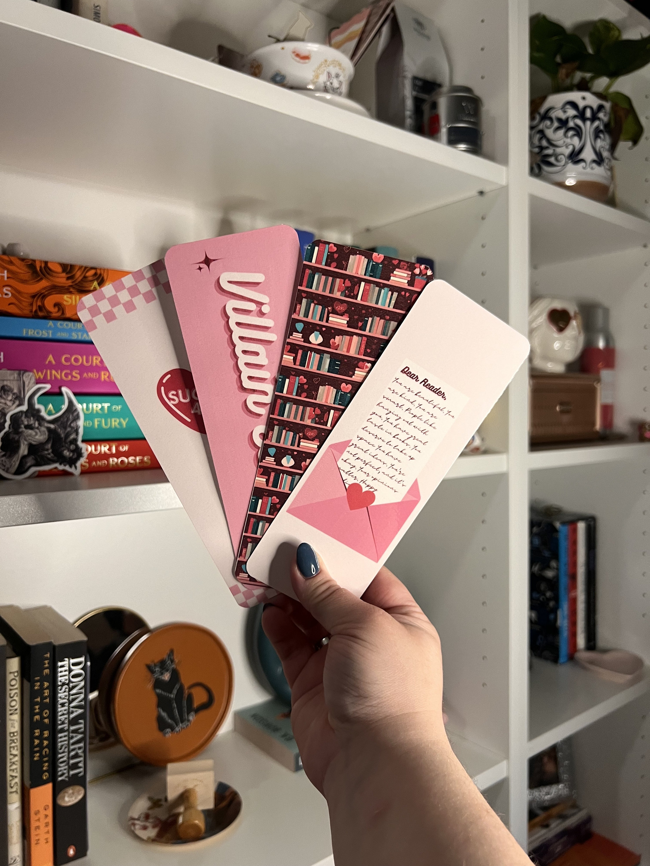 Pink Color Bookmark Romance Reader Pink Bookmark Collection Handmade Bookmarks Laminated ...