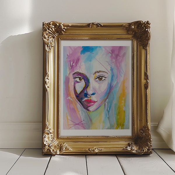 Colorful Watercolor Portrait of Willow Smith | Fine Art Print