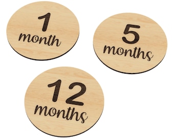 Baby Monthly Milestone Cards SVG Files for Laser Cutting