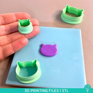 Cat Clay Cutter STL Files for 3D Printing | 10 Sizes | Stencil Cutter for Polymer clay, Air dry clay, cookies, ceramics and other crafts