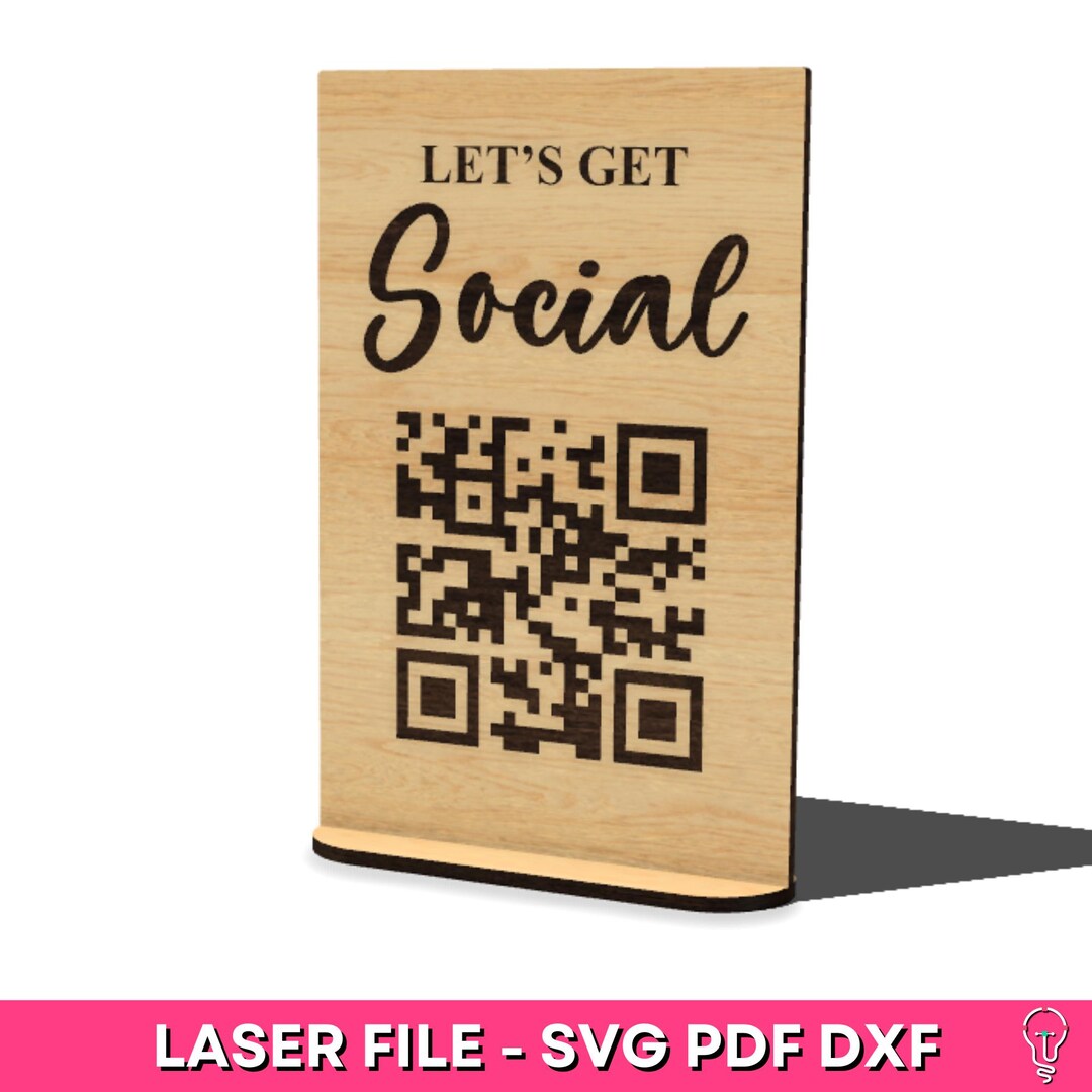 Custom QR Code Social Media Sign Laser Cut File SVG Instagram Sign ...