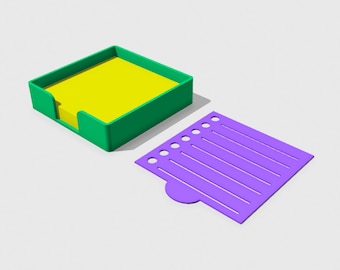 Post-it case and To Do List stencil set template STL Files for 3D Printing