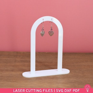 Arch Earring Display SVG Files for Laser Cutting | DXF PDF | Jewelry Organizer Home Decor