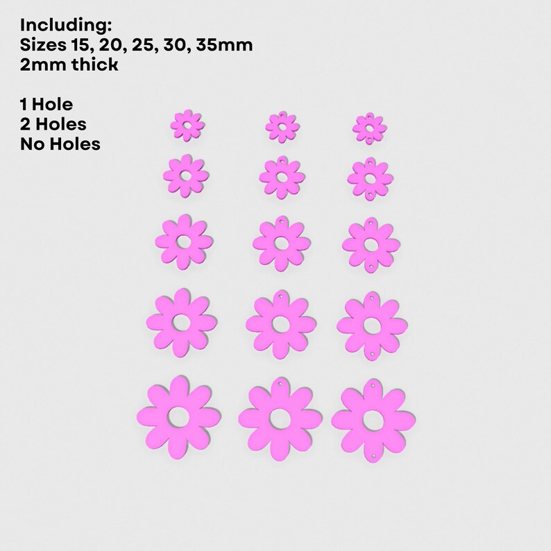 Flower Earring STL Files for 3D Printing | Digital Earring diy Print STL File | 3D Printing File