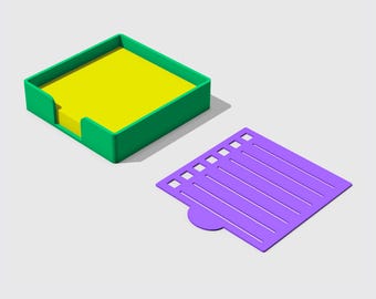 Post-it case and To Do List stencil set template STL Files for 3D Printing