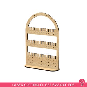 Mittelgroße Ohrring Halter Stand SVG-Dateien für das Laserschneiden | DXF PDF | Schmuck Organizer Wohnkultur
