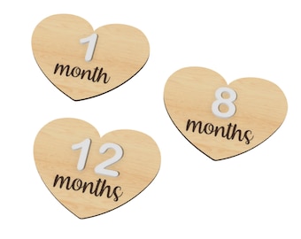 Baby Monthly Milestone Cards SVG Files for Laser Cutting