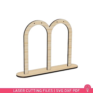 Double Arch Earring Holder SVG Files for Laser Cutting | DXF PDF | Jewelry Organizer Home Decor