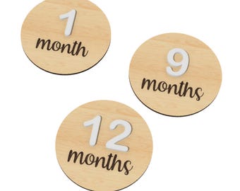 Baby Monthly Milestone Cards SVG Files for Laser Cutting