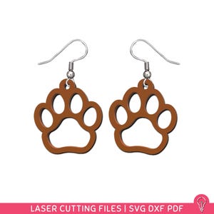 Dog Paw Charm SVG Files for Laser Cutting