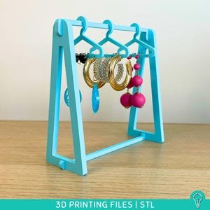 3D Print Earring Holder Rack | STL Files Jewelry Organizer | Wardrobe Coat Hanger Earring Stand