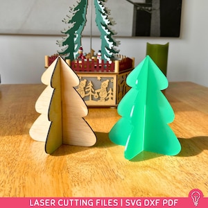 Christmas Tree Table Decor SVG Files for Laser Cutting | DXF PDF | Festive Mantel Decoration