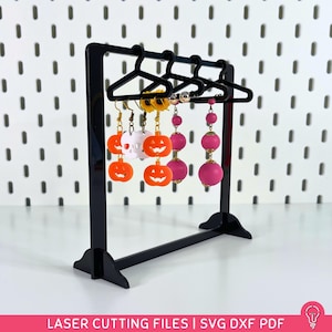 File SVG per orecchini da tagliare al laser / DXF PDF / Mini appendiabiti, organizer per orecchini per la decorazione della casa