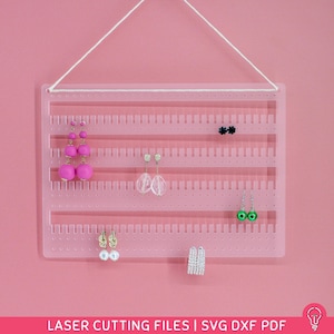 Earring Wall Hanger SVG Files for Laser Cutting