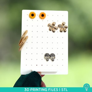 Earring Display STL Files for 3D Printing | DIY Stud Earring Jewelry Organizer Home Decor