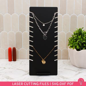 Arquivo de modelo de suporte para colar e pulseira cortado a laser | Organizador de joias SVG DXF PDF | Ideia de presente de organizador doméstico faça você mesmo para ela