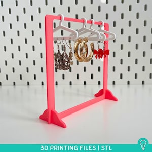 Jewelry Rack STL Files for 3D Printing | Earring Holder - 3D Print Your Own Jewelry Stand - Coat Hanger Shoe Shelf Template