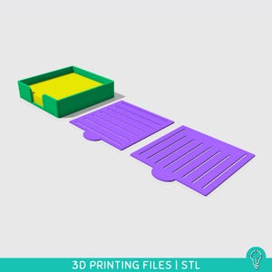 Post-it case and calendar stencil set template STL Files for 3D Printing