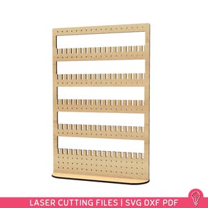 Large Earring Holder Stand SVG Files for Laser Cutting | DXF PDF | Jewelry Organizer Home Decor