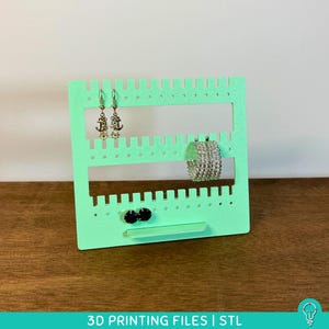 Minimalist Earring Organizer STL Files for 3D Printing | DIY Jewelry Organizer Home decor