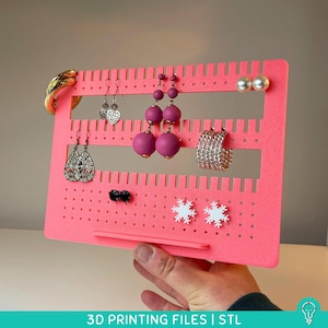 STL Earring Display STL Files for 3D Printing | DIY Jewelry Organizer Home Decor