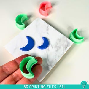 Moon Clay Cutter STL Files for 3D Printing | 10 Sizes | Stencil Cutter for Polymer clay, Air dry clay, cookies, ceramics and other crafts