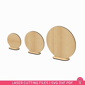 Arquivos SVG para Placas de Mesa para Corte a Laser | PDF DXF | Decoração de Placas de Preço Redondas - Modelo de Madeira Acrílica - Número de Mesa de Casamento