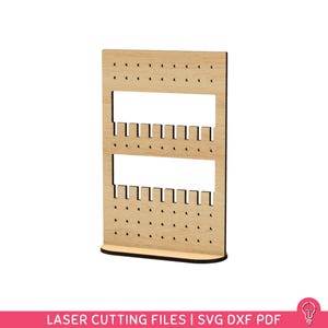 Small Earring Holder Stand SVG Files for Laser Cutting | DXF PDF | Jewelry Organizer Home Decor