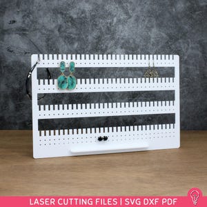 Large Earring Holder Stand SVG Files for Laser Cutting | DXF PDF | Jewelry Organizer Home Decor