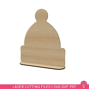 サンタ帽子サイン レーザーカット ファイル | SVG 値札サイン デコレーション - DXF pdf アクリル木製クリスマス帽子テンプレート - 結婚式のテーブル番号
