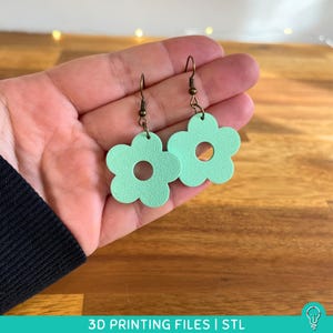 Flower Earring STL Files for 3D Printing | Digital Earring diy Print STL File | 3D Printing File