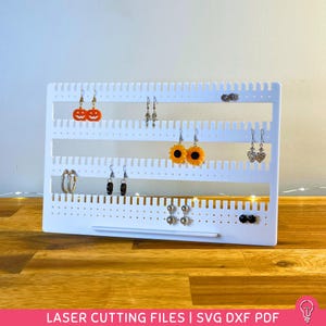 Große Ohrring Halter SVG-Dateien für das Laserschneiden | DXF PDF | Schmuck Organizer Wohnkultur