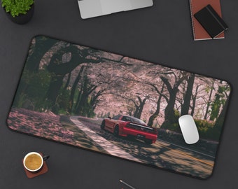 JDM Supercar Cherry Blossom Car Mouse Pad – Gaming Desk Mat