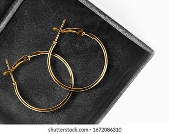 Handmade high-end light luxury fashion exaggerated retro plain hoop earrings