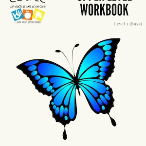 Cuaderno de ejercicios para niños de nivel 1 / Libro de actividades imprimible para niños de 5 a 7 años / Lectoescritura, números y más / Descarga en PDF / Licencia de una copia