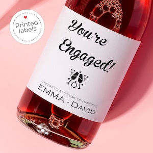 You&#39;re Engaged, Engagement Gift, Engagement Wine Label, Tequila Label, Congratulation Gift, Champagne Label, Wine Label, Gift for Couple