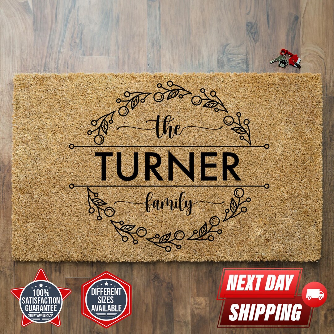 Custom Welcome Mat, Last Name Doormat, Custom Coir Doormat, Family Name ...