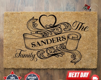 Custom Doormat, Coir Doormat , Newlywed Gift, Wedding Gift, New Home Gift, Housewarming Gift, Closing Gift, Outdoor Doormat, Custom Gift
