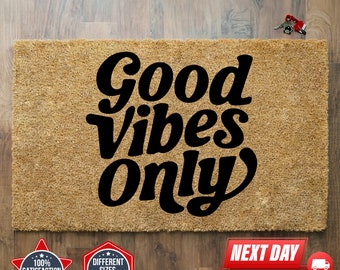 Good Vibes Only Doormat, Positive Home Decor, Positive Quotes, Boho Doormat, Good Vibes, Front Door Mat, Welcome Doormat, Closing Gift
