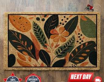 Wildflower Doormat, Flower Doormat, Colorful Doormat, Modern Doormat, Bohemian Decor, Trendy Doormat, Coir Door Mat, Gift for Home Owner