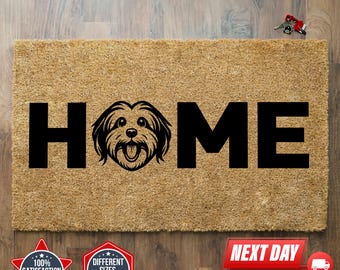 Home Doormat, Dog Doormat, Cute Doormat, Front Porch Decor, Coir Doormat, Housewarming Gift, Closing Gift, Dog Owner Gift, Realtor Gift