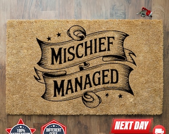 Mischief Managed, Funny Doormat, Coir Doormat, Front Porch Decor, Outdoor Mat, Home Doormat, Porch Decor, Welcome Doormat, Funny Decor