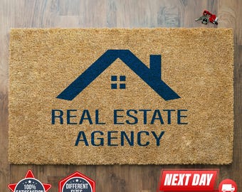 Custom Logo Mat, Business Logo Sign, Custom Doormat, Business Doormat, Entryway Decor, Personalized Gift, Realtor Gift, Welcome Mat