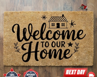 Welcome To Our Home Welcome Mat, Coir Doormat, Home Doormat, Home Decor, Housewarming Gift, Home Gift, Outdoor Mat, Front Door Decor