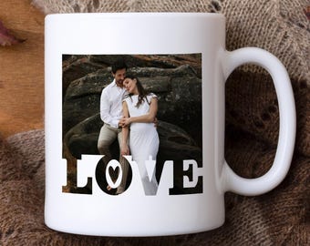 Custom Couple Photo Mug, Photo Mug, Coffee Mug, Wedding Gift, Custom Photo Mug, Anniversary Gift, Hot Chocolate Mug, White Mug, Mug Gift
