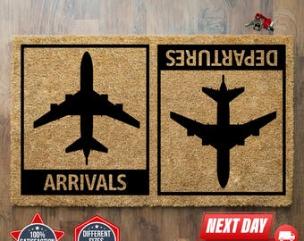 Arrivals And Departures Doormat, Home Doormat, Gift For People Who Love To Travel, Coir Doormat, Front Door Decor, Funny Doormat, Home Gift
